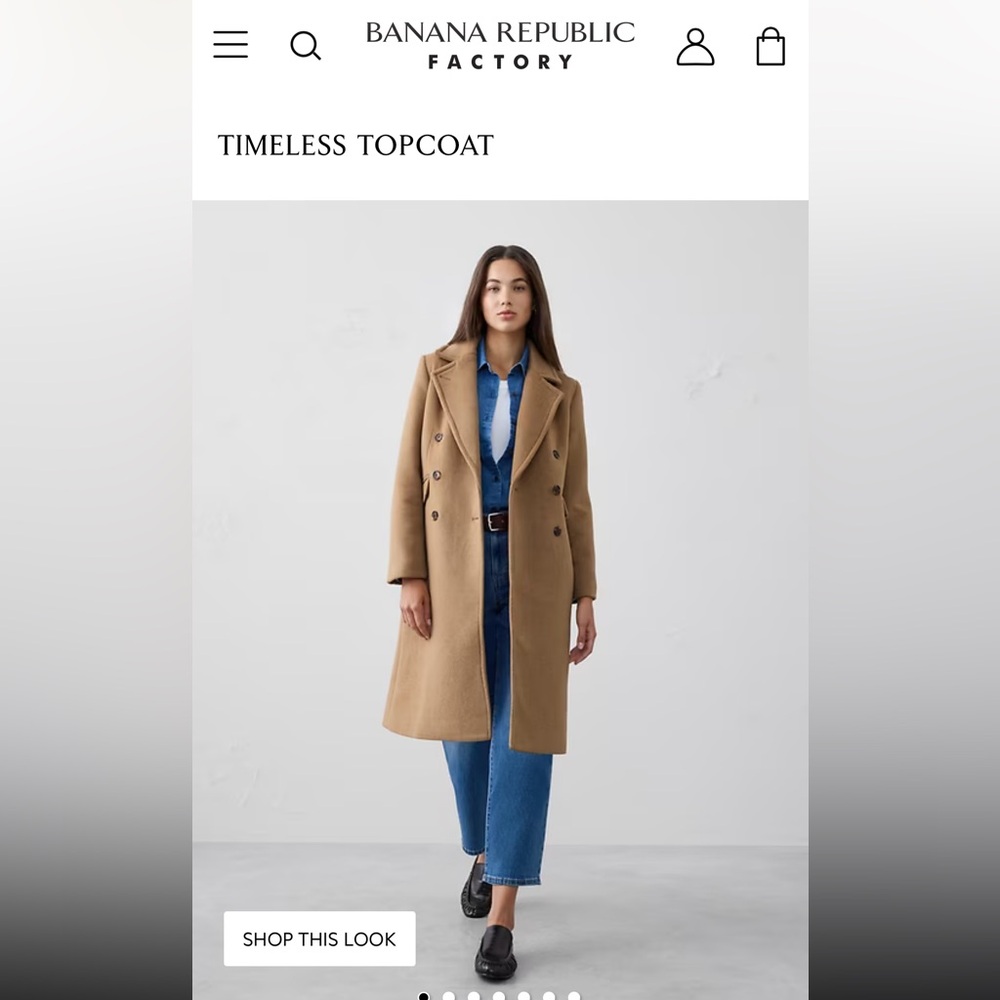 Banana Republic Double-Breasted Tan Trench Coat - Picture 2 of 3